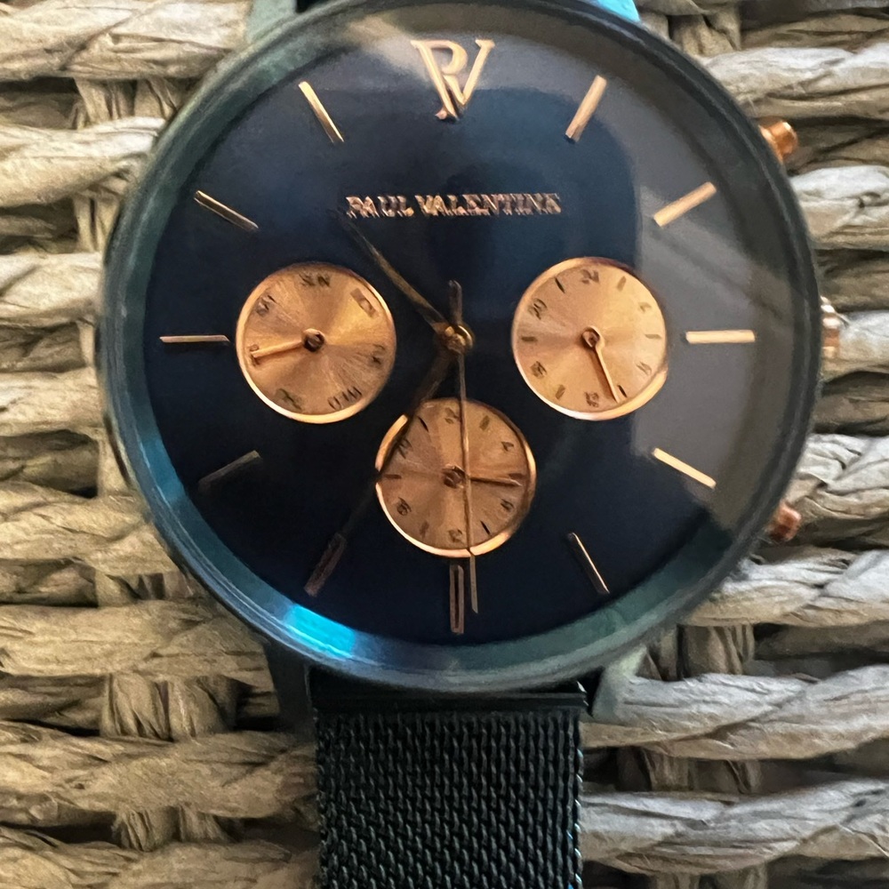 Paul Valentine Blue and Gold Watch